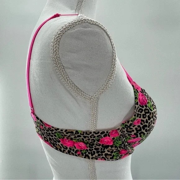 Victoria’s Secret PINK Cheetah Roses Push Up 36B - Picture 6 of 7